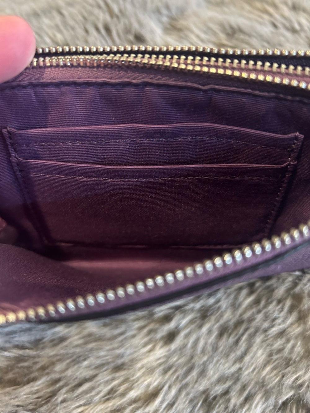 Coach Double Zip Wristlet - Purple - Picture 7 of 9
